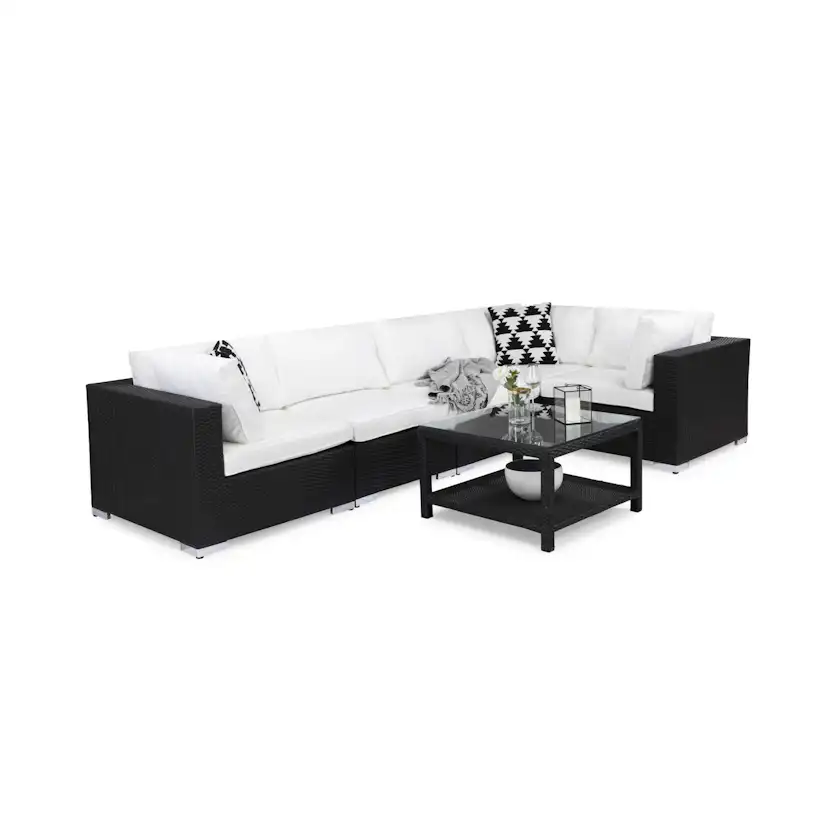 Loungegrupp Comfort Garden Bahamas 5-sits med Armstöd och Bord 75x75
