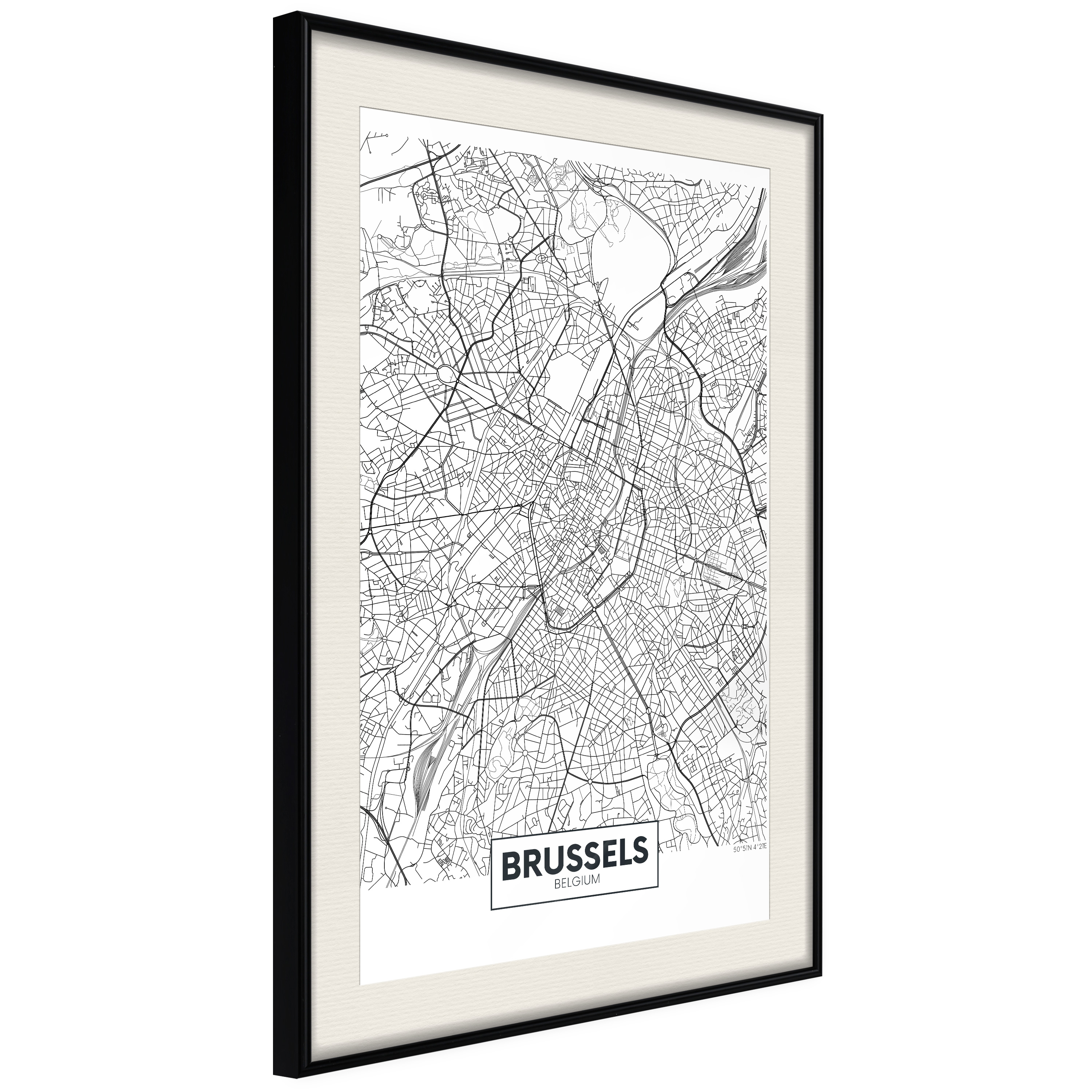 Poster Artgeist Affisch Map of Brussels