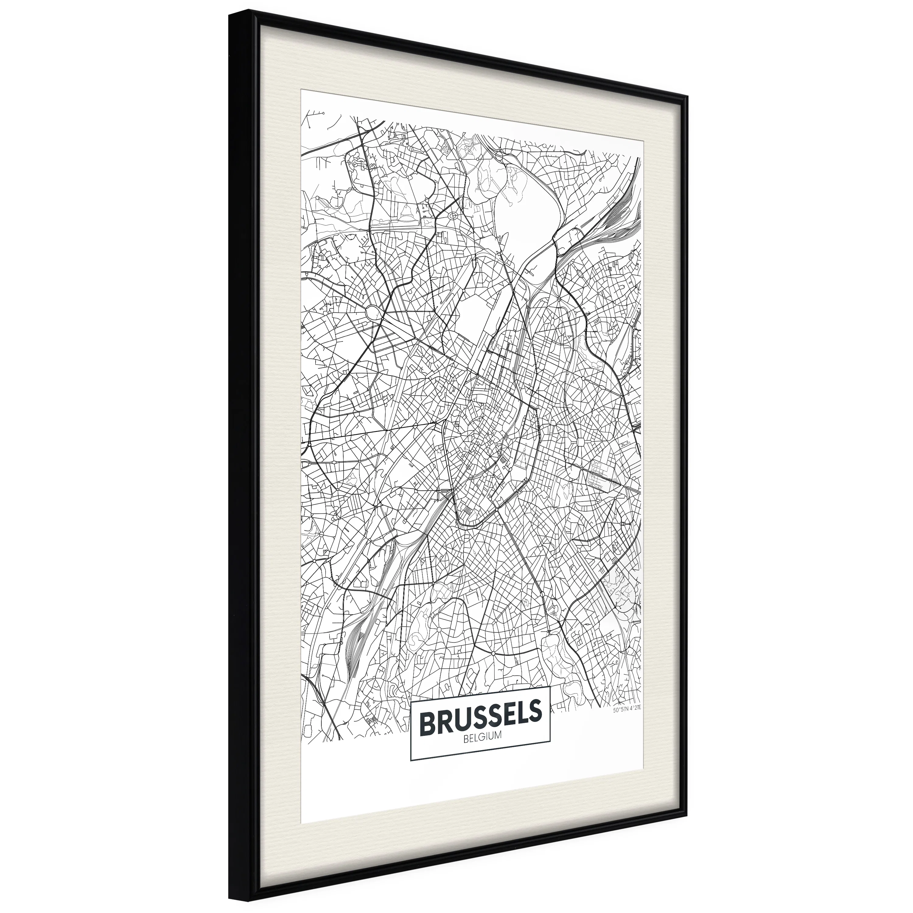 Poster Artgeist Affisch Map of Brussels