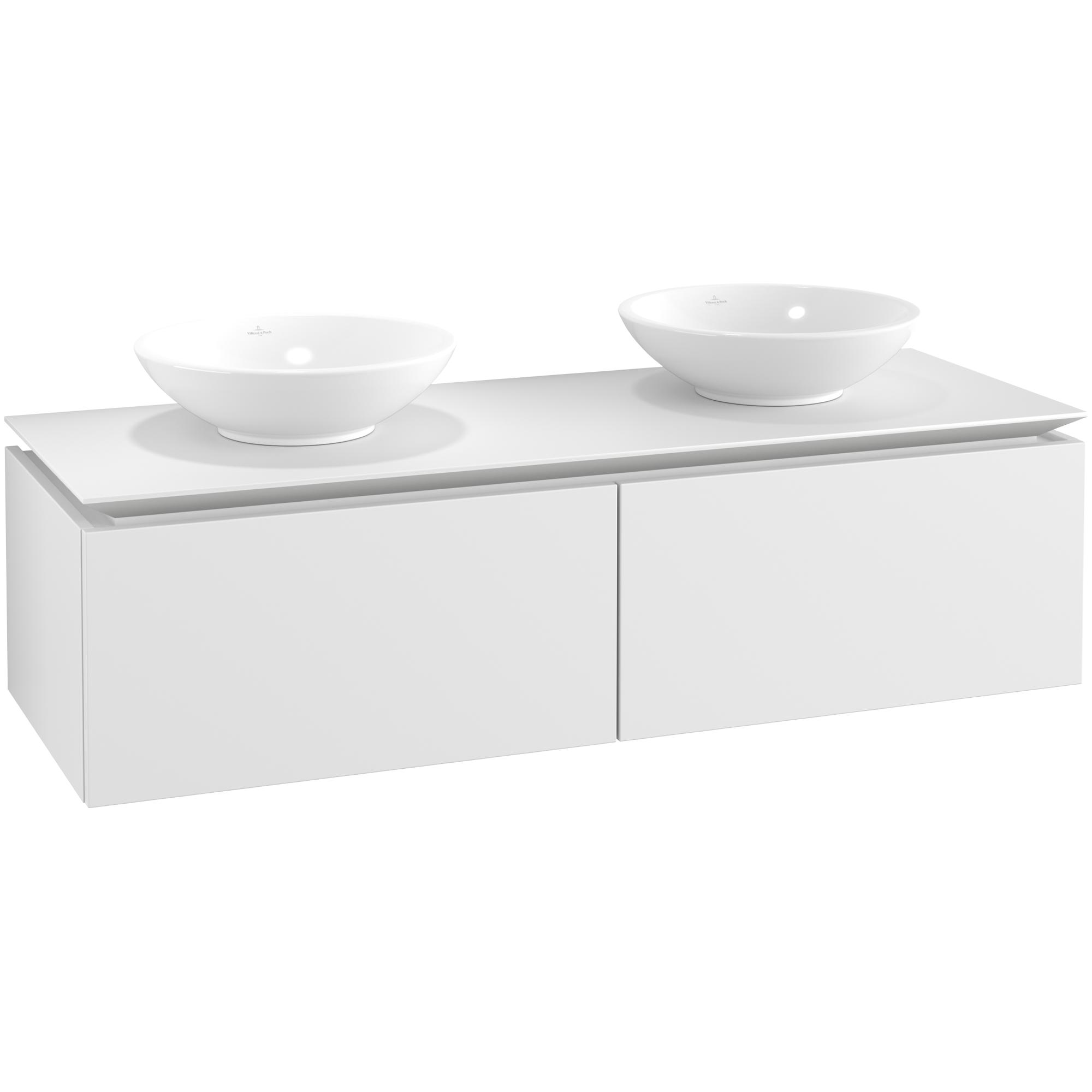 Tvättställsskåp Villeroy & Boch Legato Kompakt 1400 med 2 Lådor för Två Tvättställ