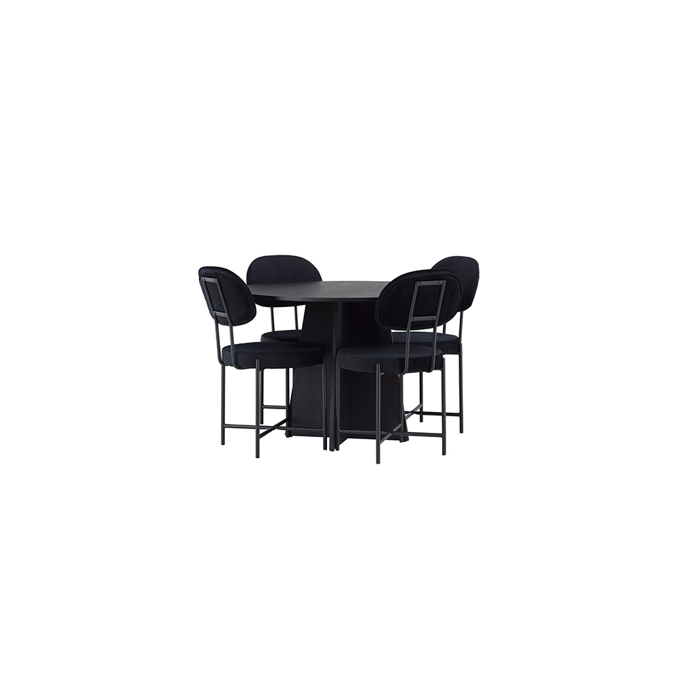 Matgrupp Venture Home Bootcut Ø110 cm med 4 st Stella stolar