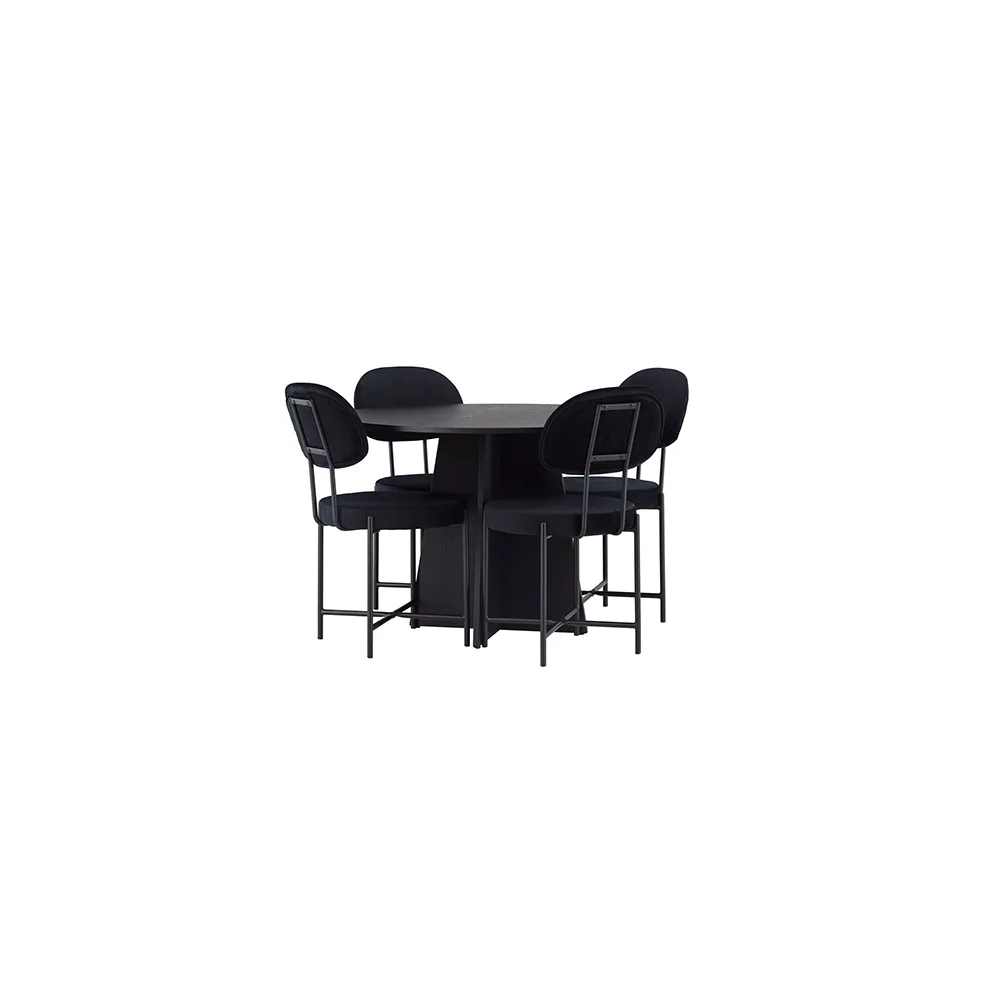Matgrupp Venture Home Bootcut Ø110 cm med 4 st Stella stolar