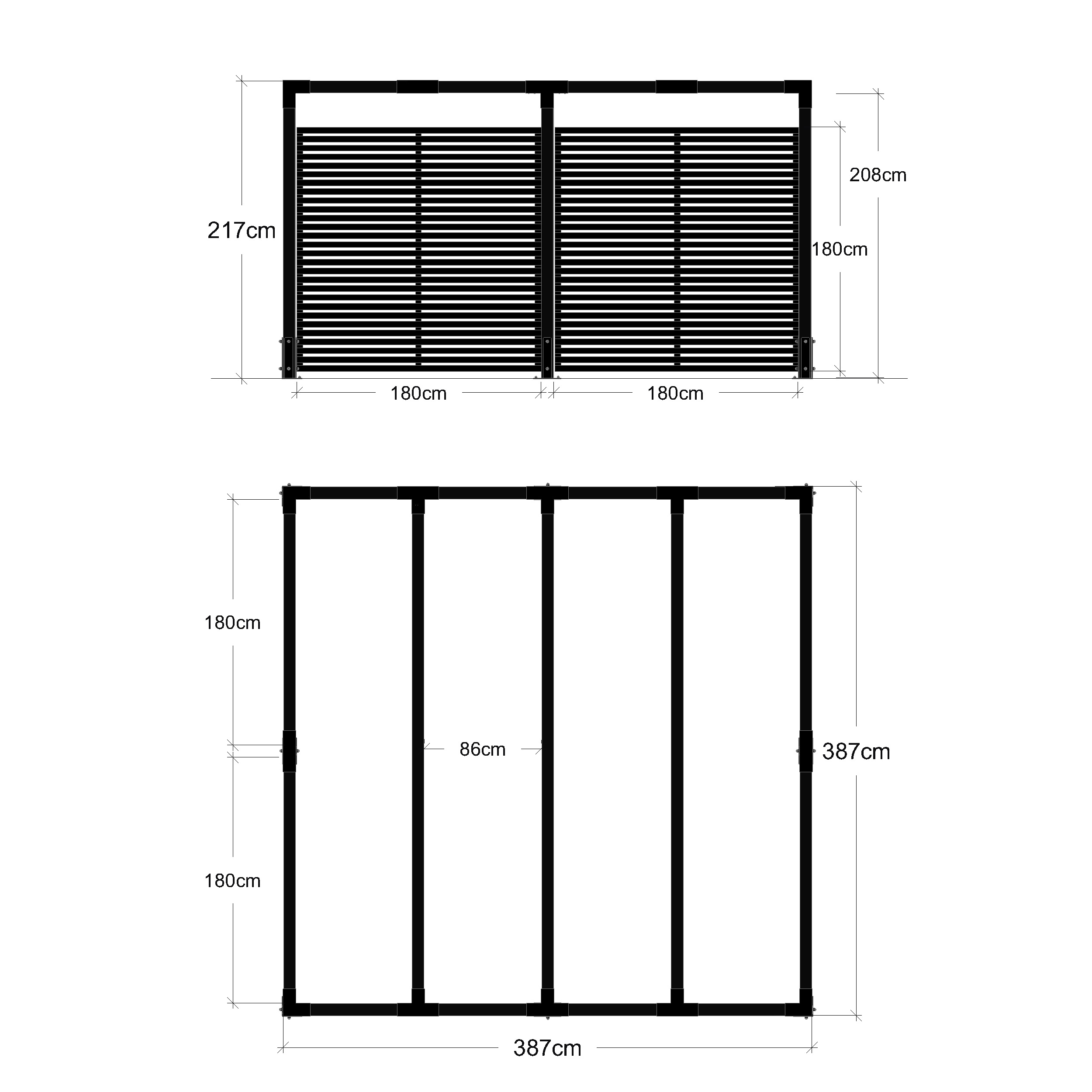 Pergola PLUS Cubic inkl. Tokyo Staket