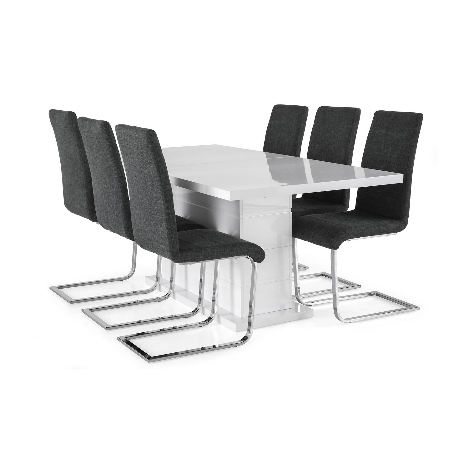 Matgrupp Concept 55 Ratliff Rektangulärt Matbord 180-220 cm Förlängningsbart med 6 Cibus Matstol