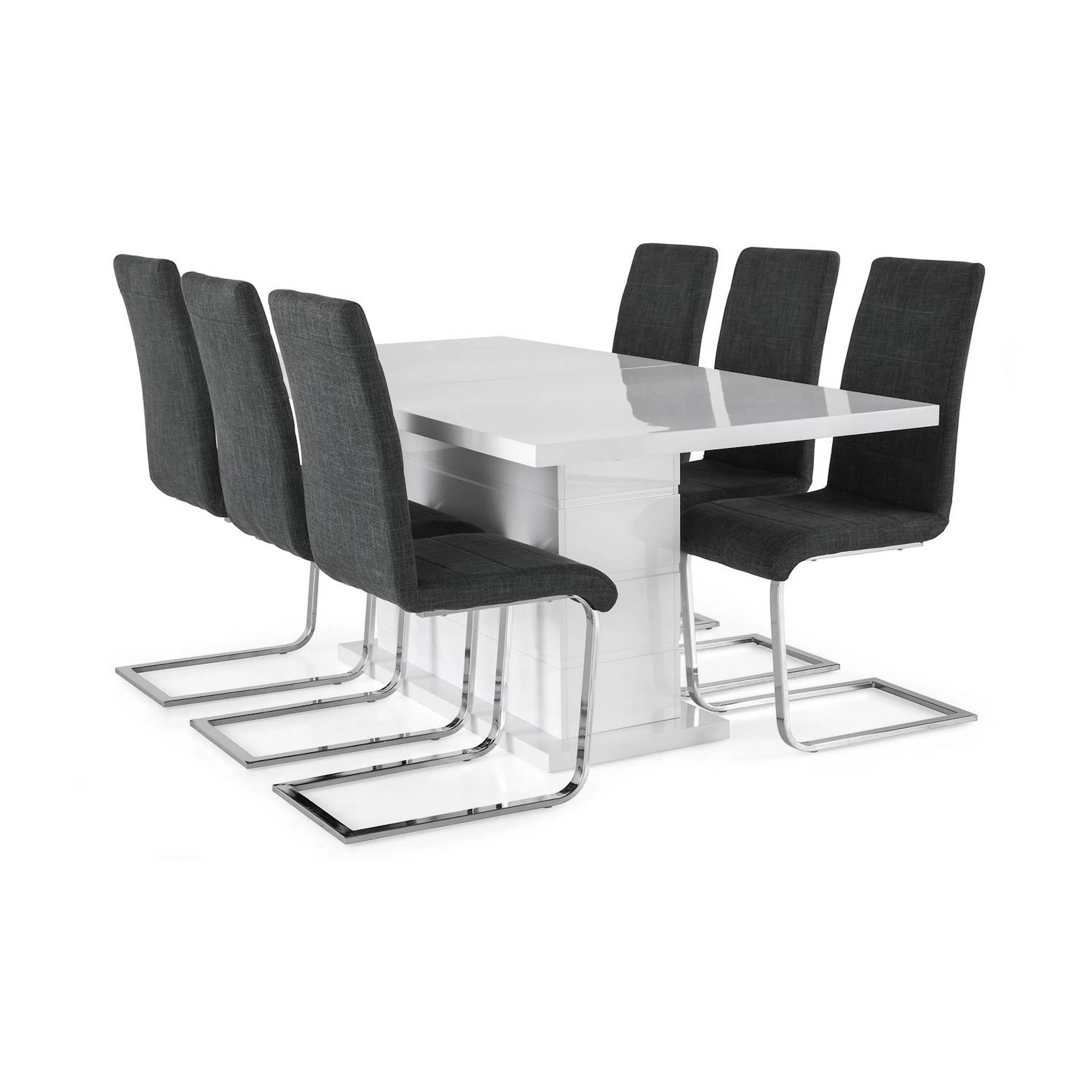 Matgrupp Concept 55 Ratliff Rektangulärt Matbord 180-220 cm Förlängningsbart med 6 Cibus Matstol