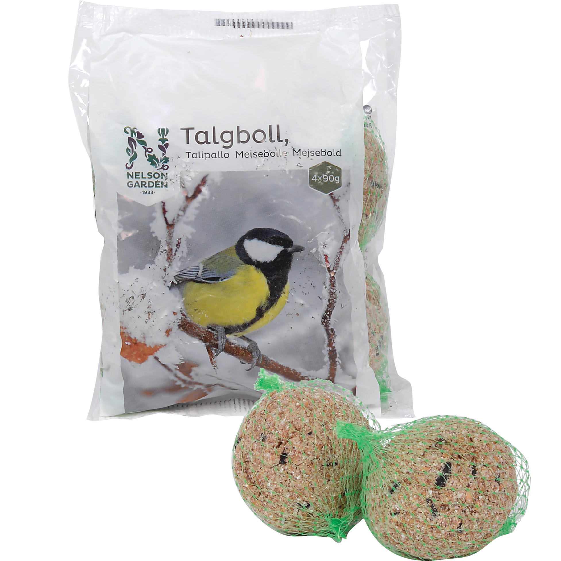Fågelmat Nelson Garden Talgboll 90 g 4-pack