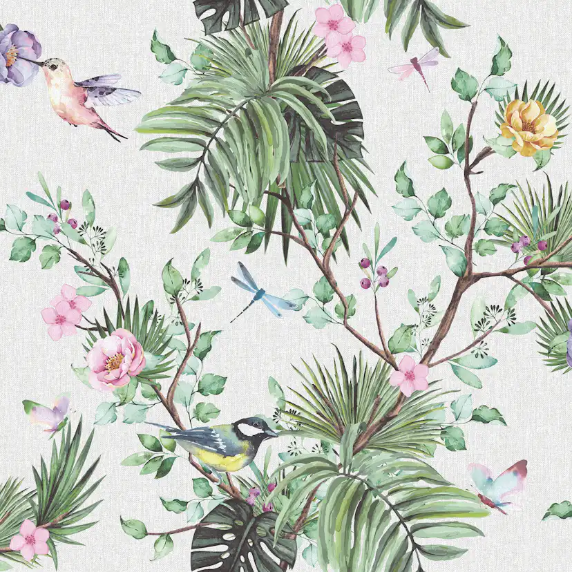 Tapet Wallfashion Jungle 1050-1 Non Woven, Mönstrad Grön