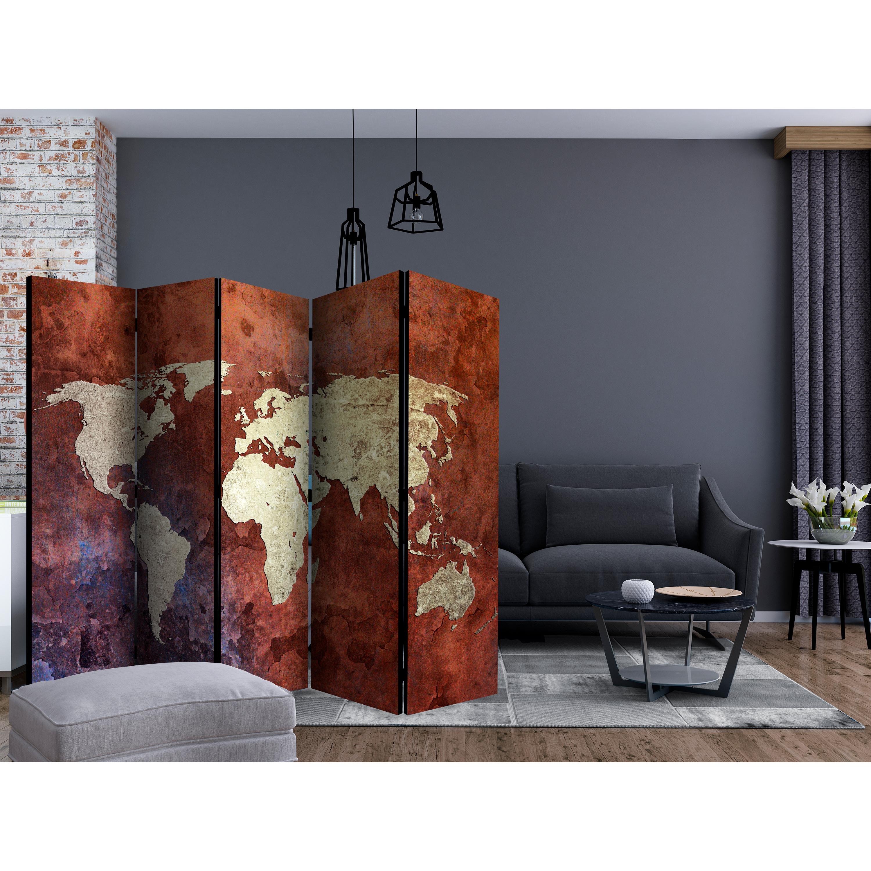 Rumsavdelare Skärmvägg Arkiio Iron Continents II 225x172 cm