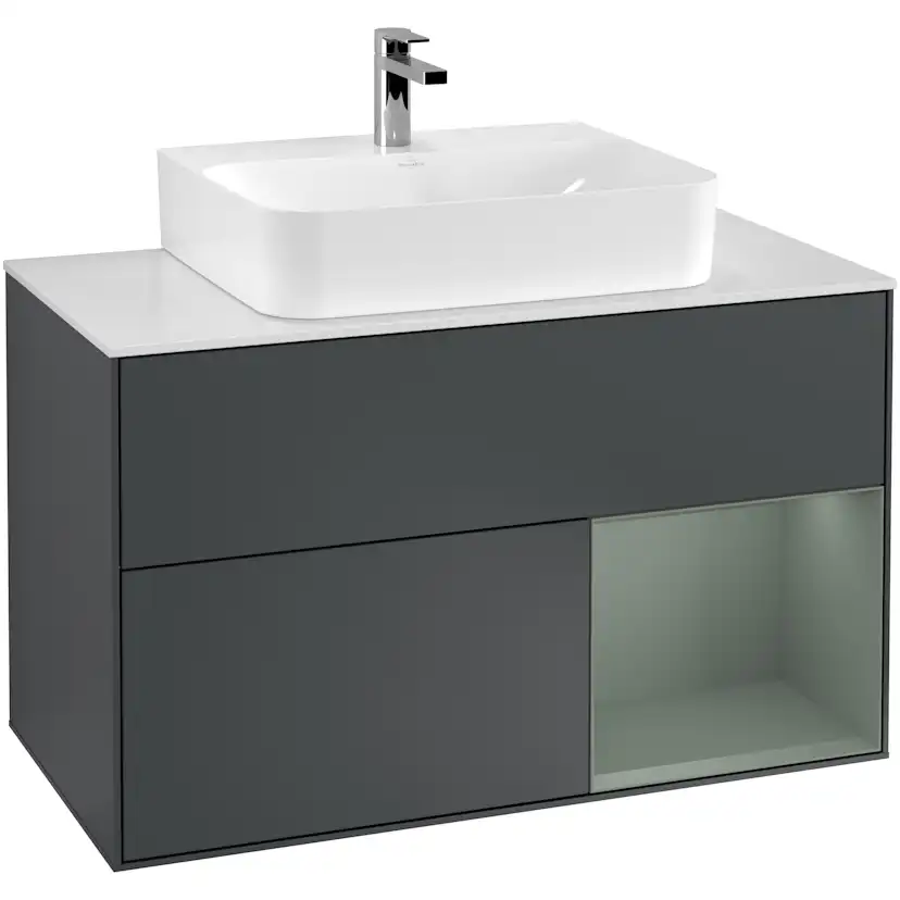 Tvättställsskåp Villeroy & Boch Finion med 2 Lådor Hylla och Bänkskiva för Centrerat Tvättställ
