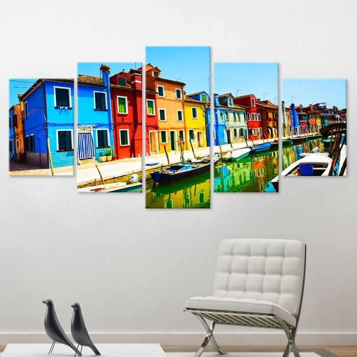 Tavla Arkiio Houses In The Colors Of The Rainbow