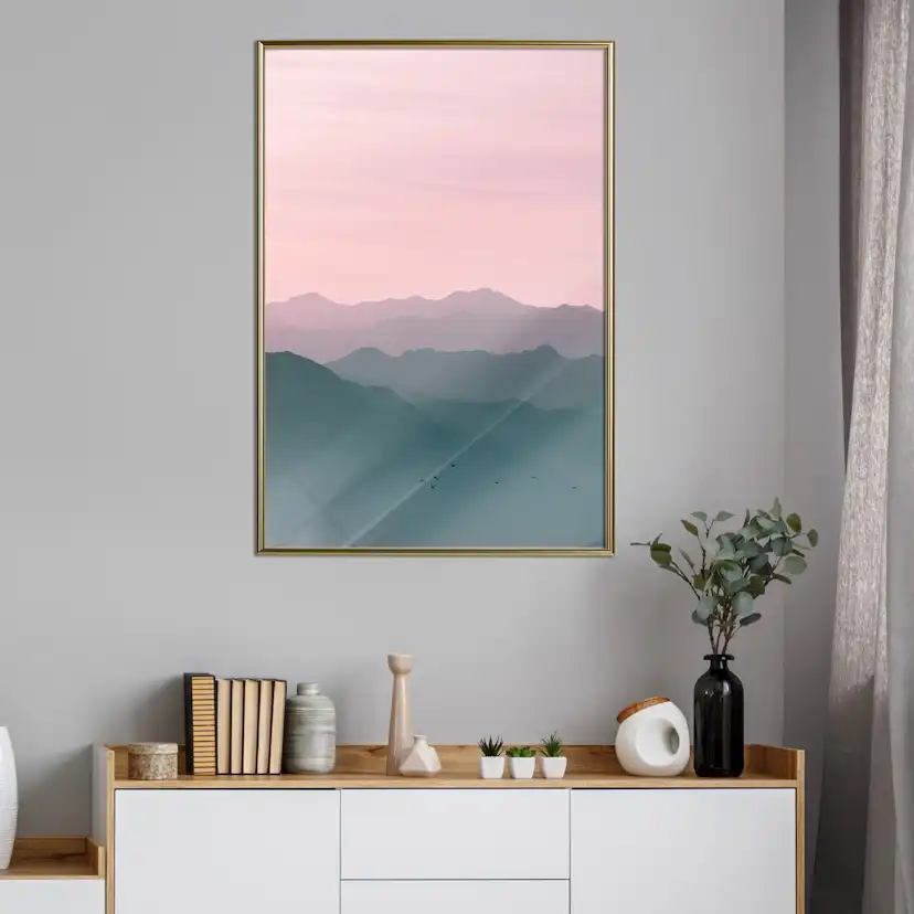 Poster Artgeist Affisch Mountain At Sunrise