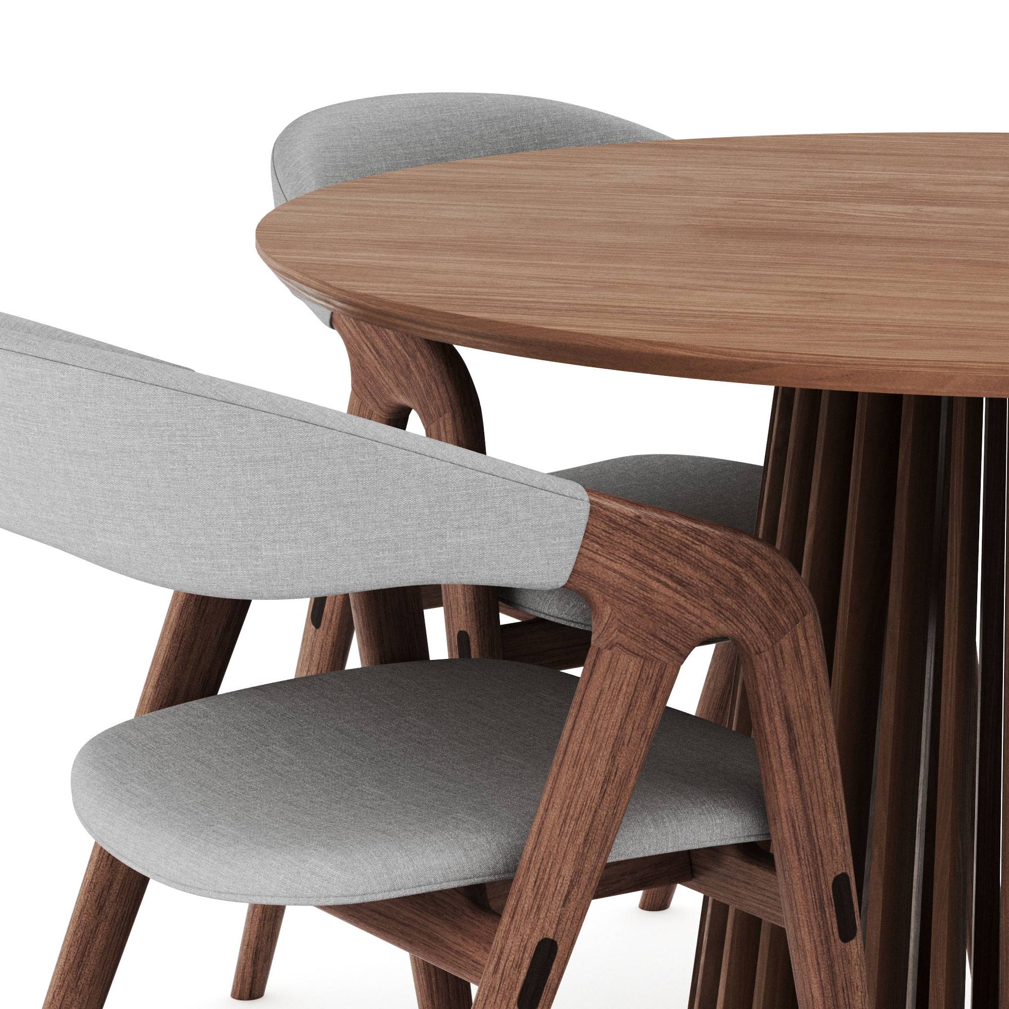 Matgrupp Bark Peyra Runt Matbord 120 med 4Jerup Matstol