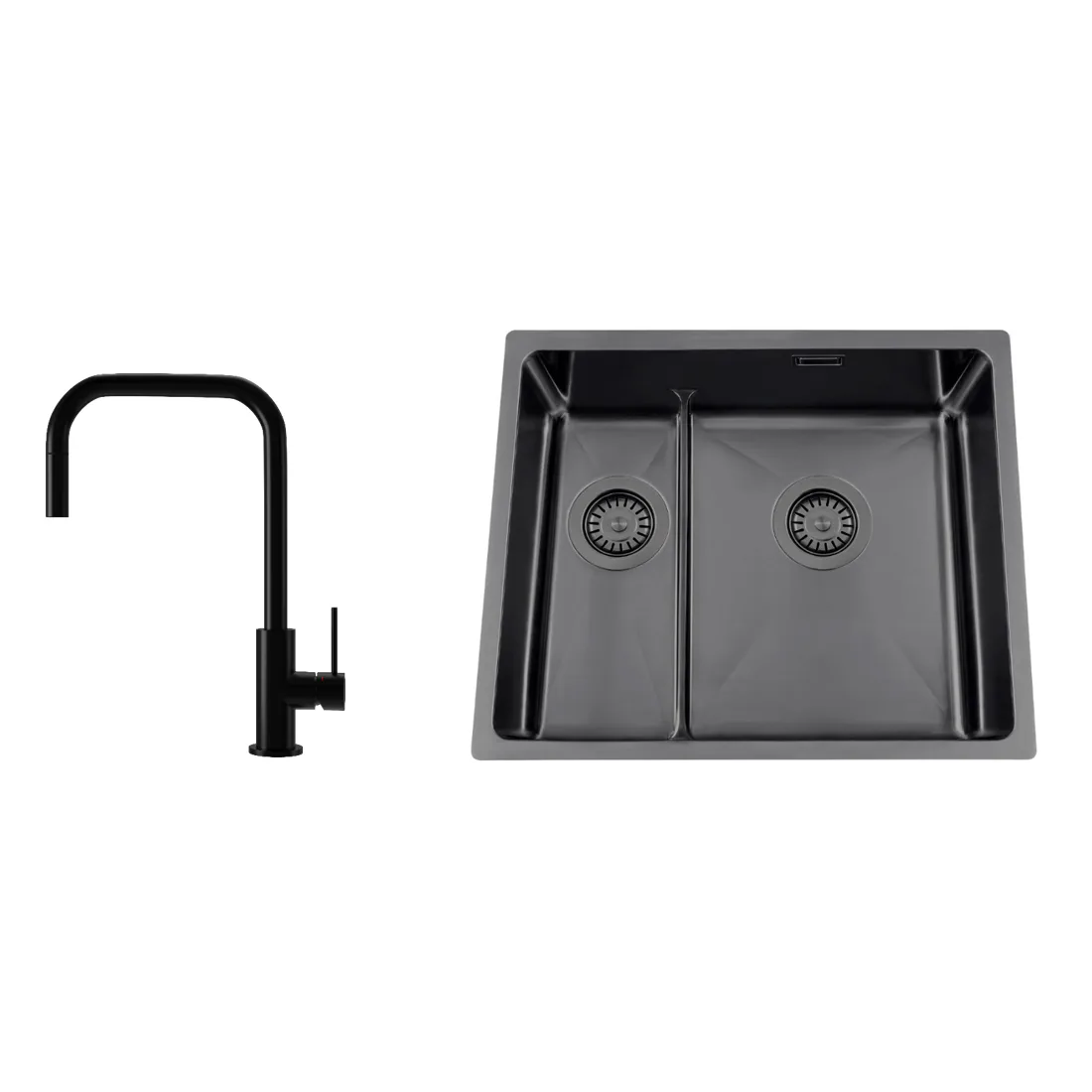 Diskho Nordic Tech Titan 53 KHX Nickel med Köksblandare Steel Accent Square Shadow