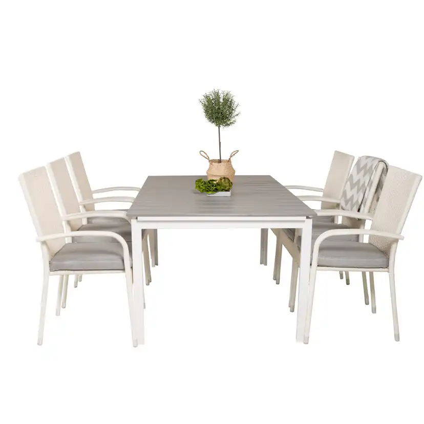 Matgrupp Venture Home Lova 160/240 med 6 Asta Stolar