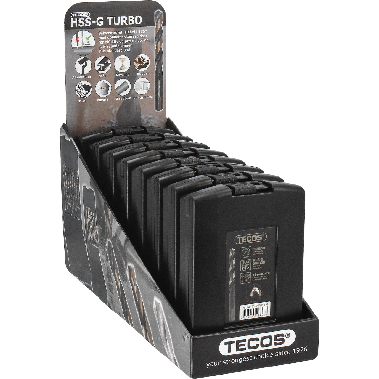 HSS Turbo-G set Tecos 1-10mm 19 Delar