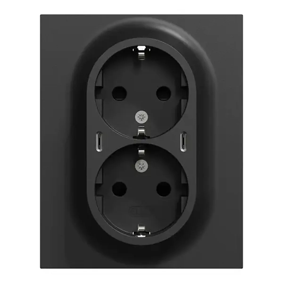 VÄGGUTTAG 2-VÄGS USB ONE SV Svart