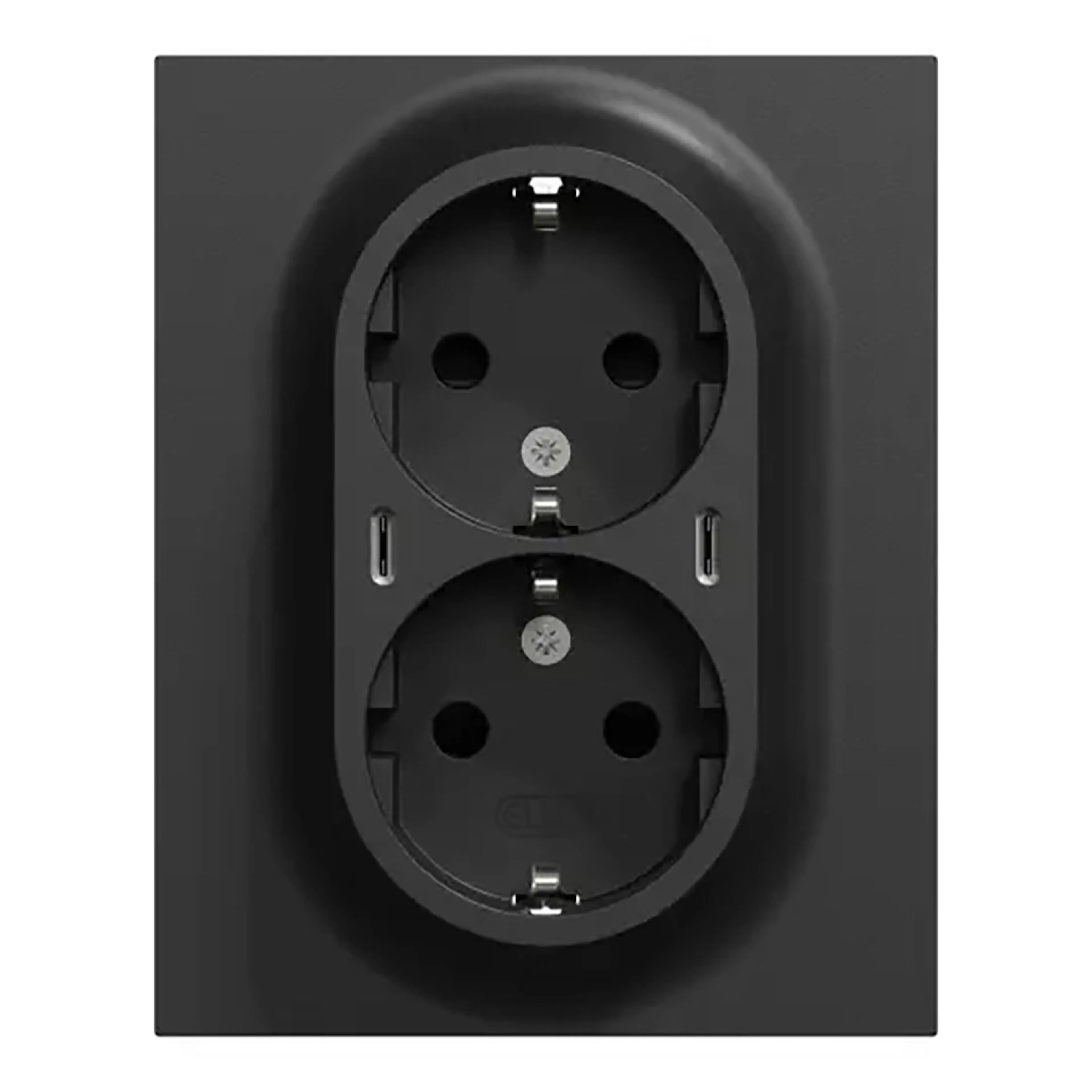 VÄGGUTTAG 2-VÄGS USB ONE SV Svart