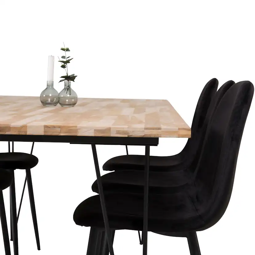 Bali Matbord - Svart / Naturträ - 200*90*H75+Polar Dining C Natur/Svart