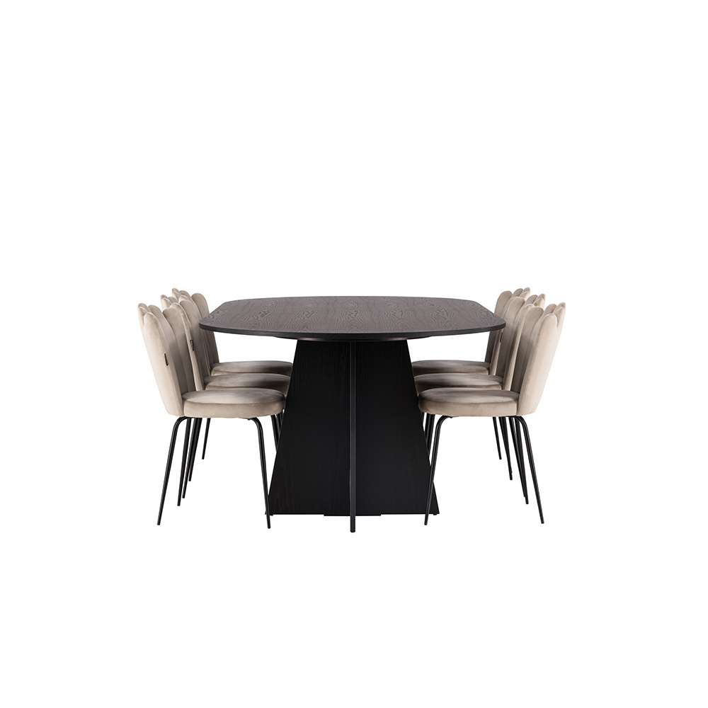 Matgrupp Venture Home Bootcut Oval med 6 Limhamn Light Stolar