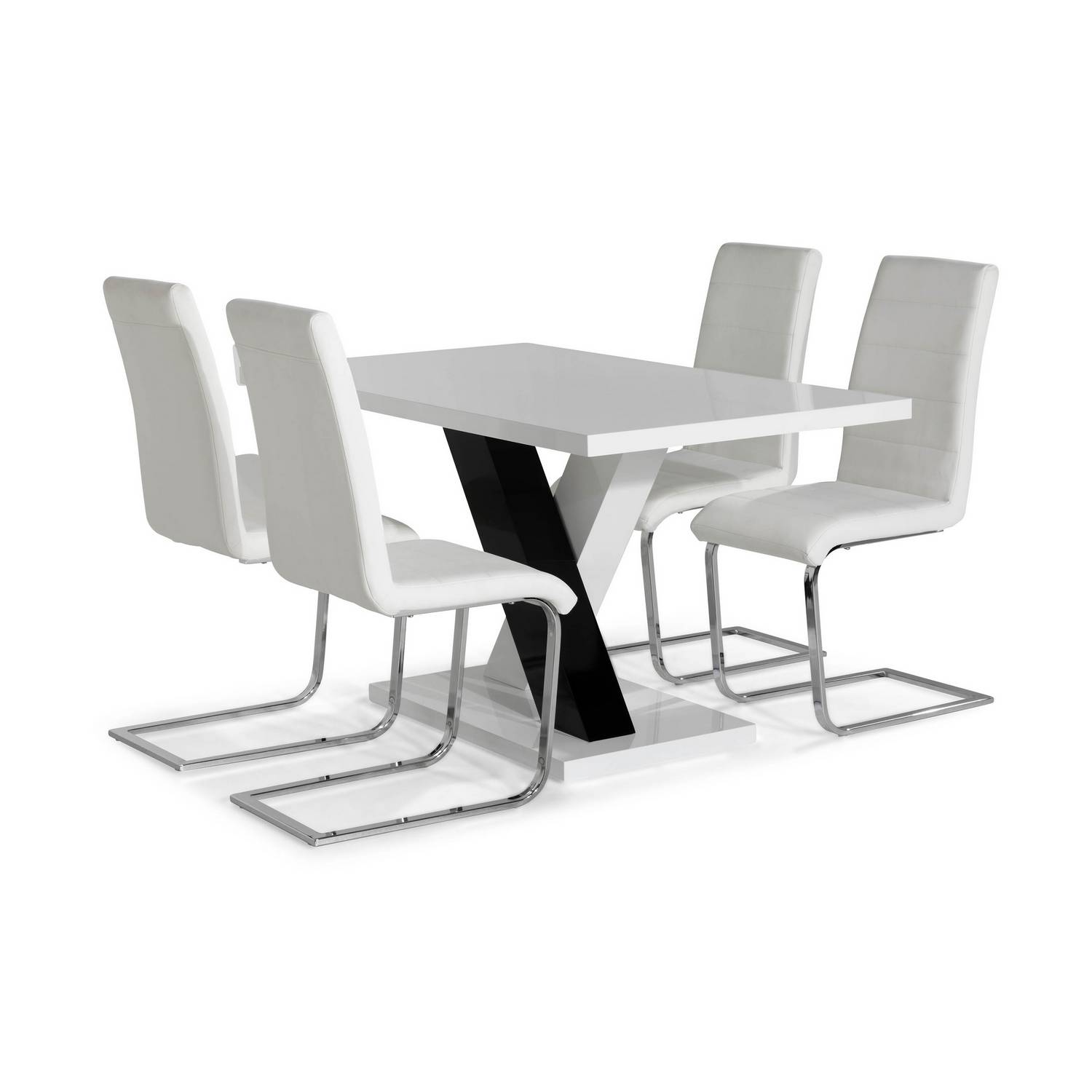 Matgrupp Scandinavian Choice Cesi Rektangulärt Matbord 140 cm med 4 Cibus Matstol