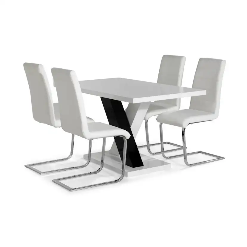 Matgrupp Scandinavian Choice Cesi Rektangulärt Matbord 140 cm med 4 Cibus Matstol