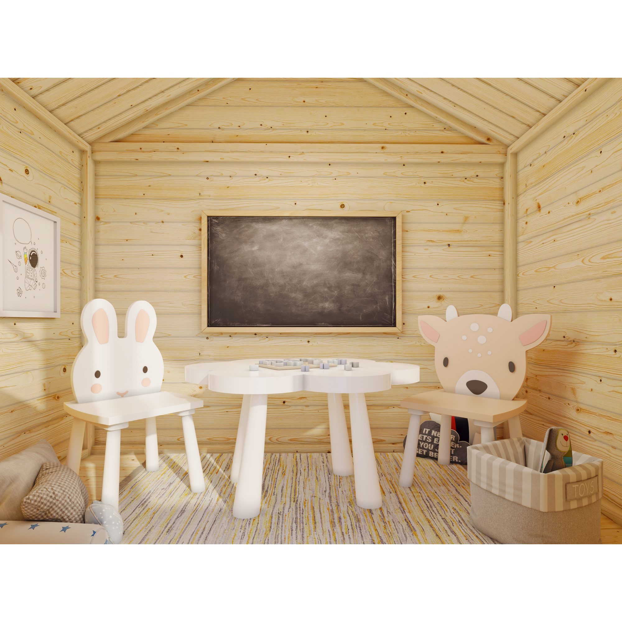 Lekstuga Palmako Toby 2,2 m² Upphöjd Stuga med Gungställning & Altan