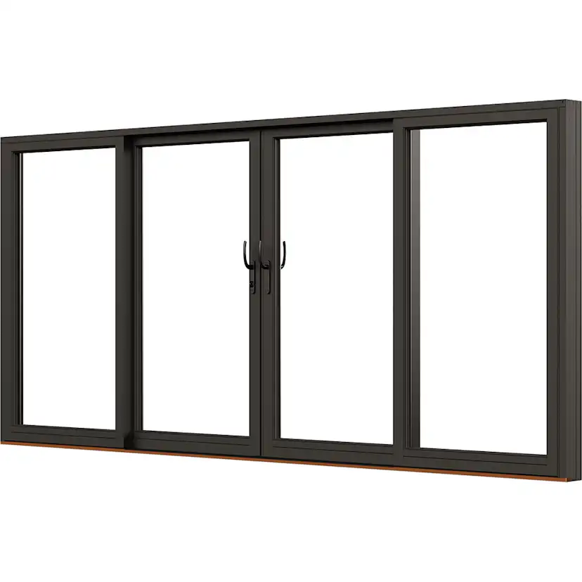 Parskjutdörr NorDan NTech Aluminium 4-Delad BlackLine Svart