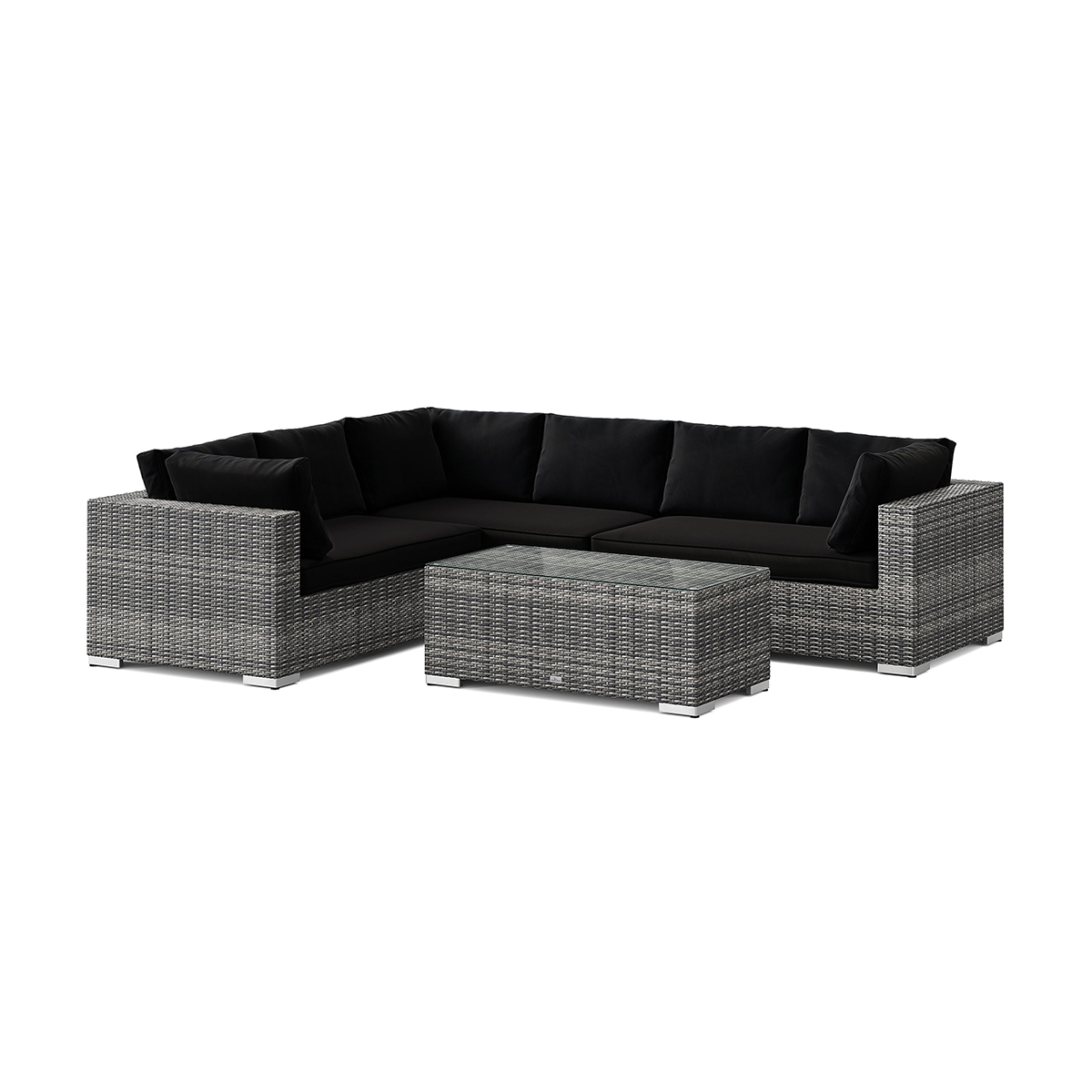 Loungegrupp Comfort Garden Bahamas L-formad utesoffa höger, 6-sits med bord