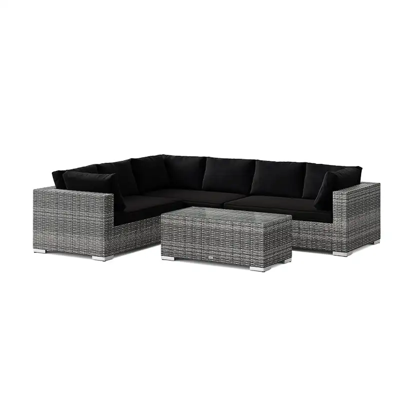 Loungegrupp Comfort Garden Bahamas L-formad utesoffa höger, 6-sits med bord