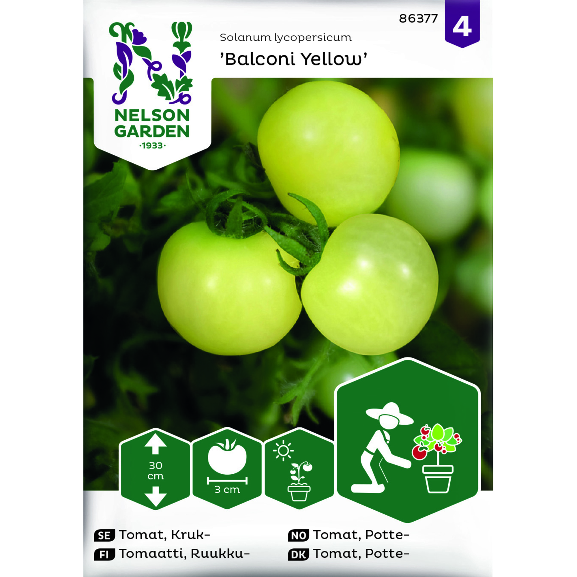 Frö Nelson Garden Tomat Balconi Yellow Kruktomat