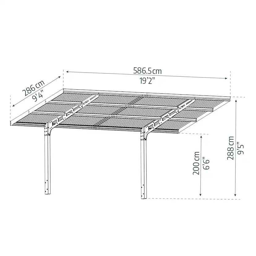 Carport Canopia by Palram Sydney Wave 3X6 m Svart i Metall