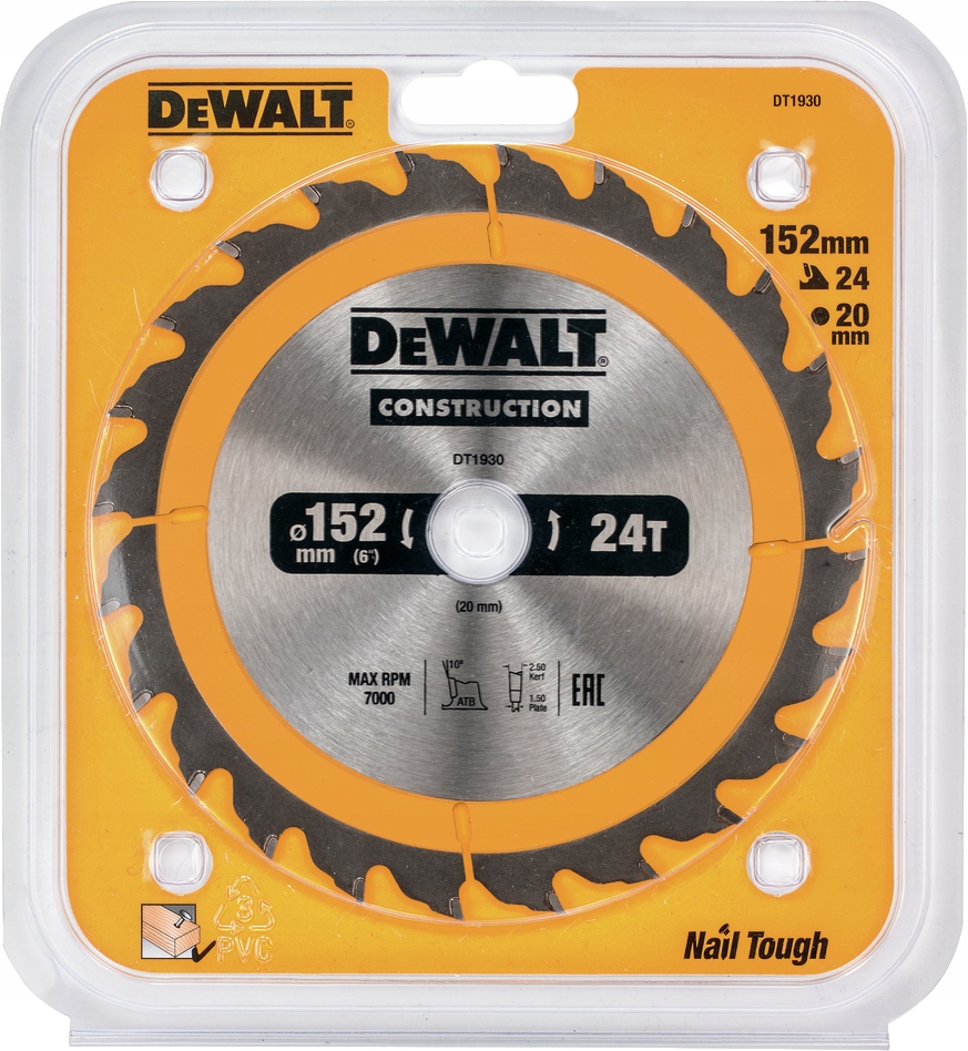 Cirkelsågklinga DeWalt DT1930 152X20 mm 24T