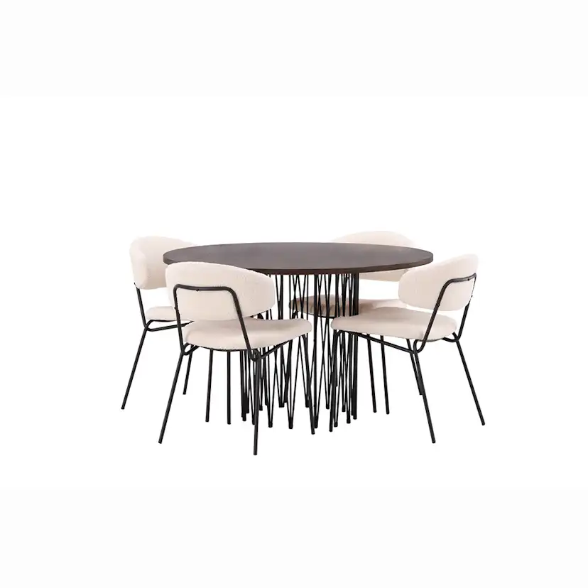 Matgrupp furniture/fashion Stone med 4 Chico Stolar Runt