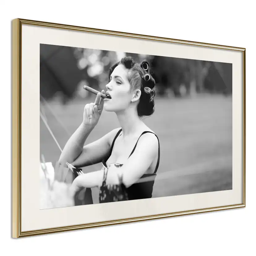 Poster Artgeist Affisch Woman with Cigar