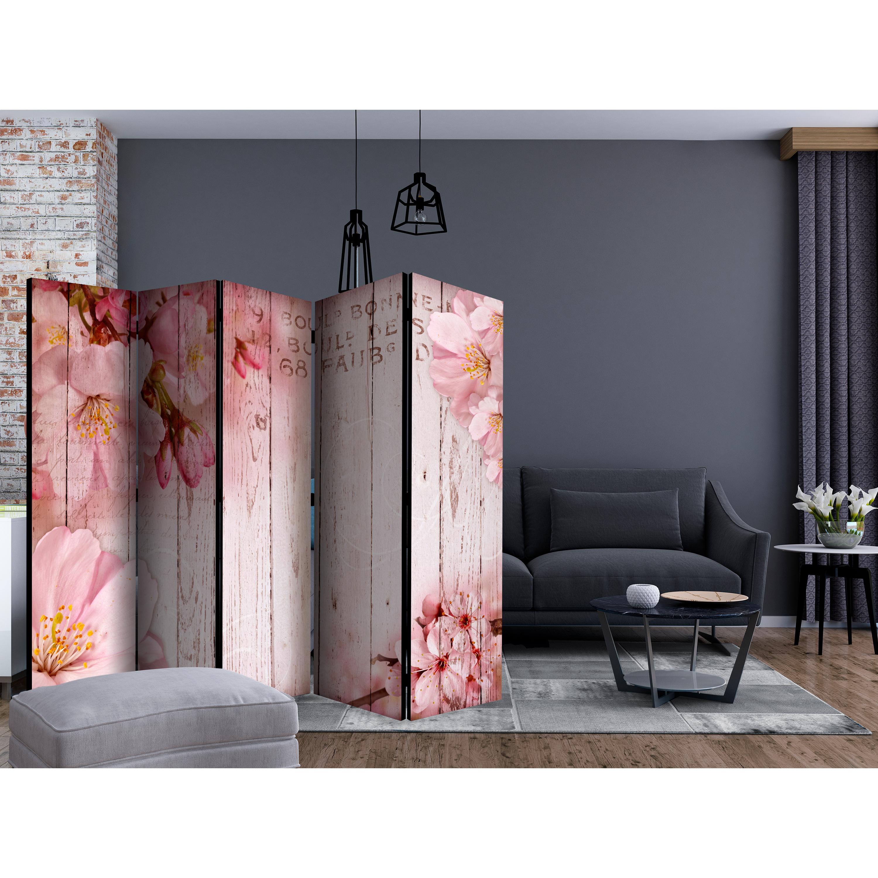 Rumsavdelare Skärmvägg Arkiio Pink Apple Blossoms II 225x172 cm