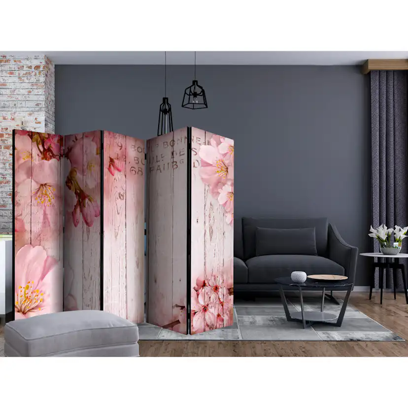 Rumsavdelare Skärmvägg Arkiio Pink Apple Blossoms II 225x172 cm