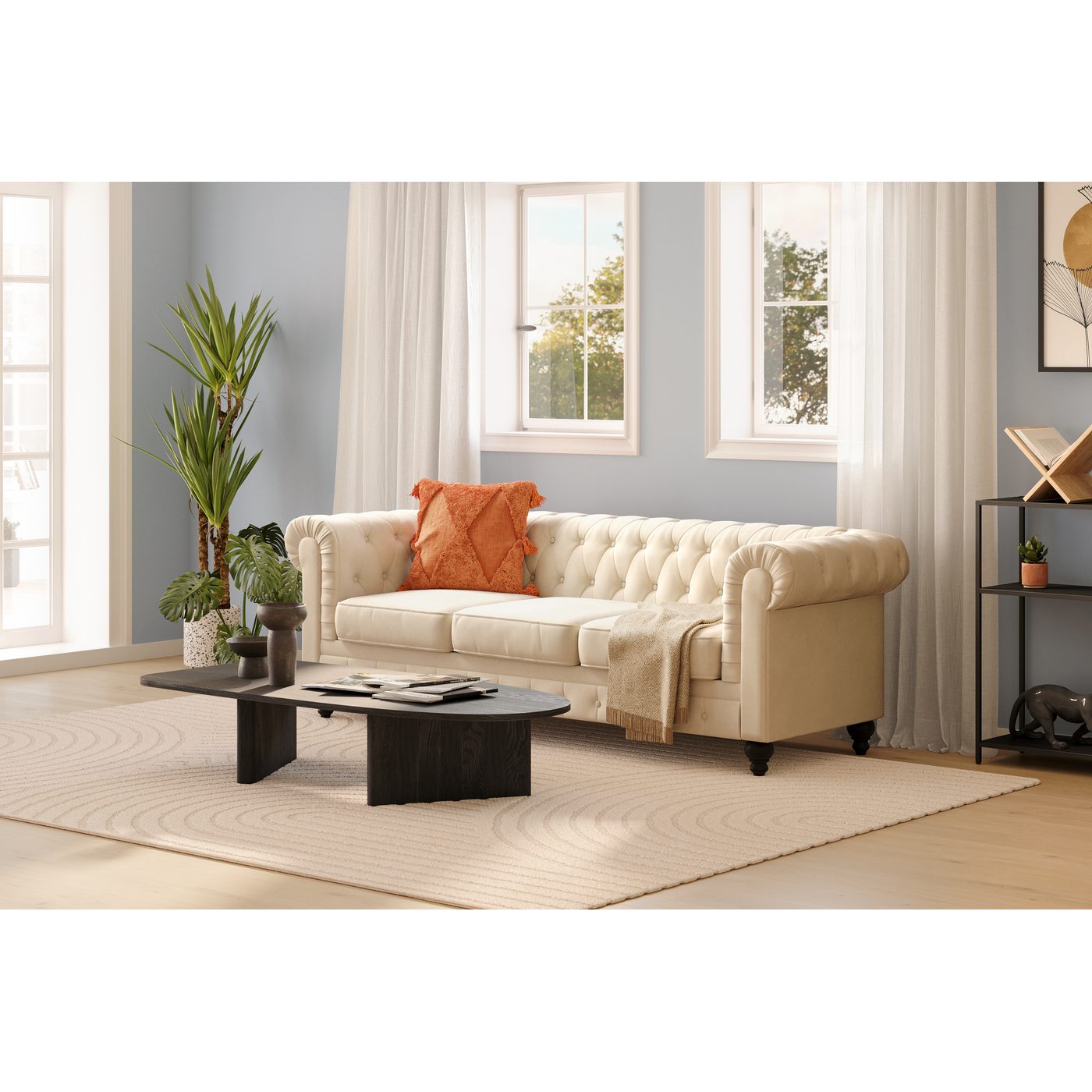 Soffa Manor House Chesterfield Lyx 3-sits Beige