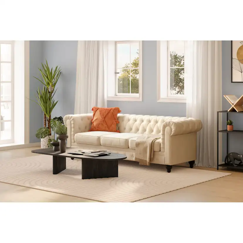 Soffa Manor House Chesterfield Lyx 3-sits Beige
