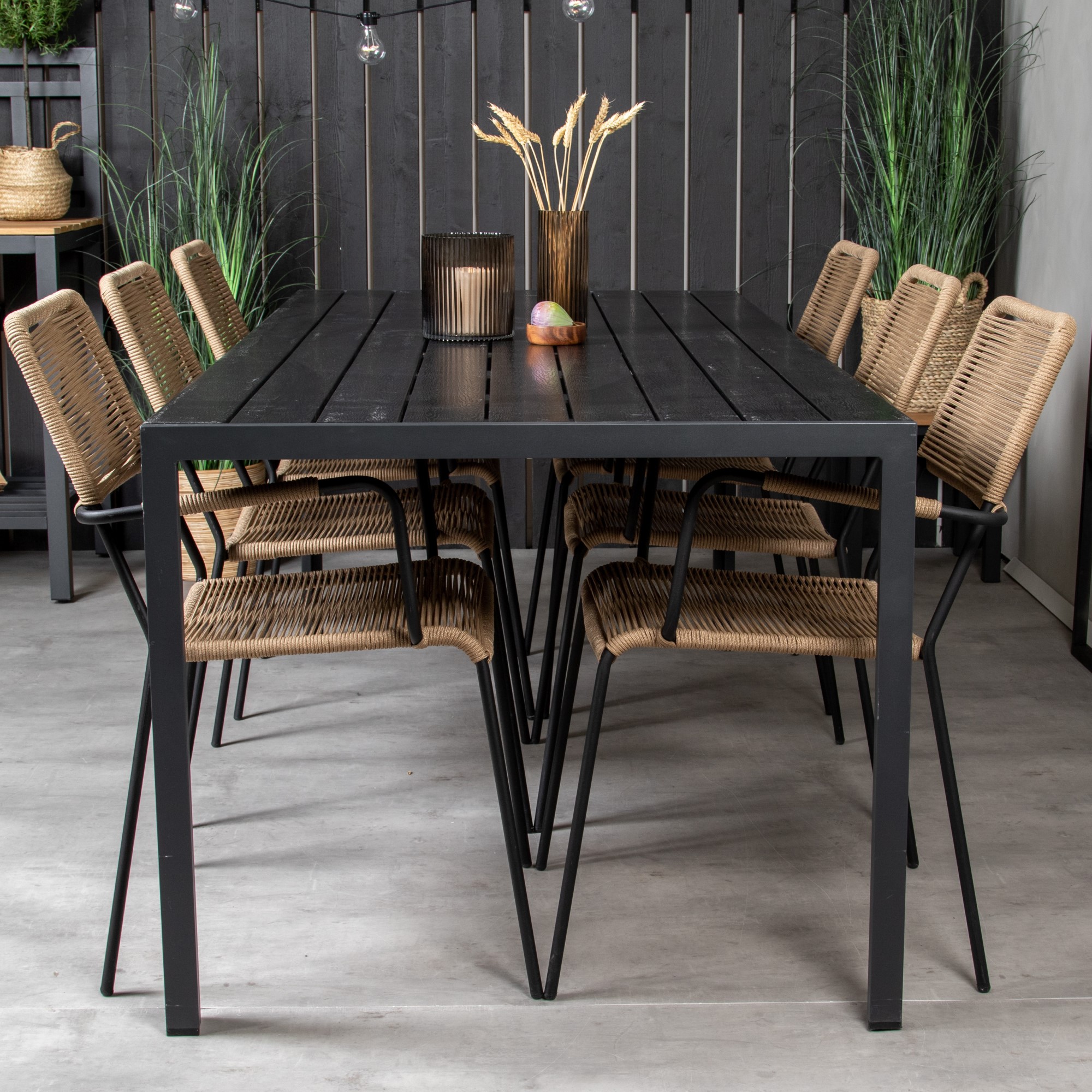 Matgrupp Utomhus Venture Home Bront 205/90 med 6 Leon KarmTrädgårdsstolar