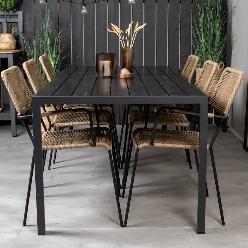 Matgrupp Utomhus Venture Home Bront 205/90 med 6 Leon KarmTrädgårdsstolar