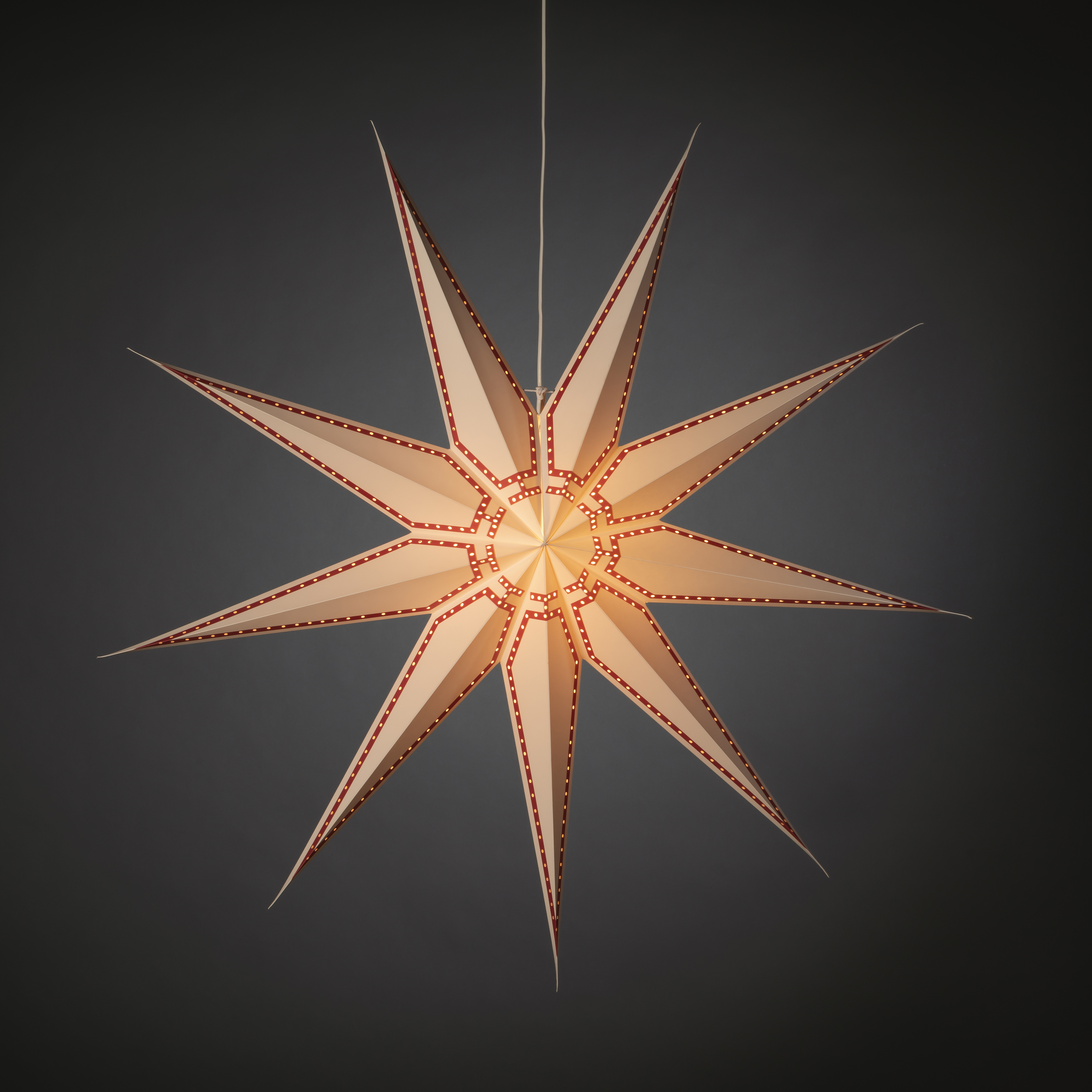 Adventsstjärna Gnosjö Konstsmide Rödmönstrad 115 cm