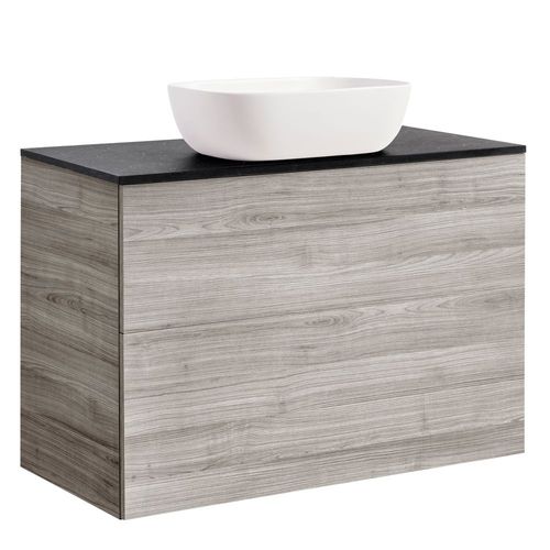 Isel 90Sand Bs Sv+Ts Rektvit Färg Tvättställsskåpet: Sand, Färg Bänkskiva: Svart, Färg Tvättställ: Vit - B: 908 mm, H: 737 mm, D: 470 mm