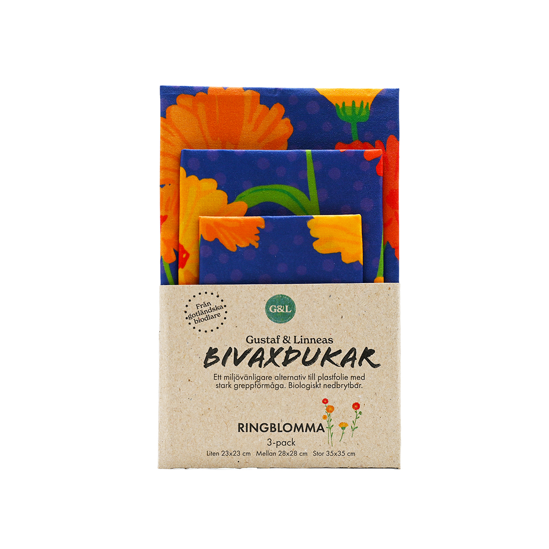 Bivaxinpackningar Gustaf & Linnea För Livsmedel 3-pack