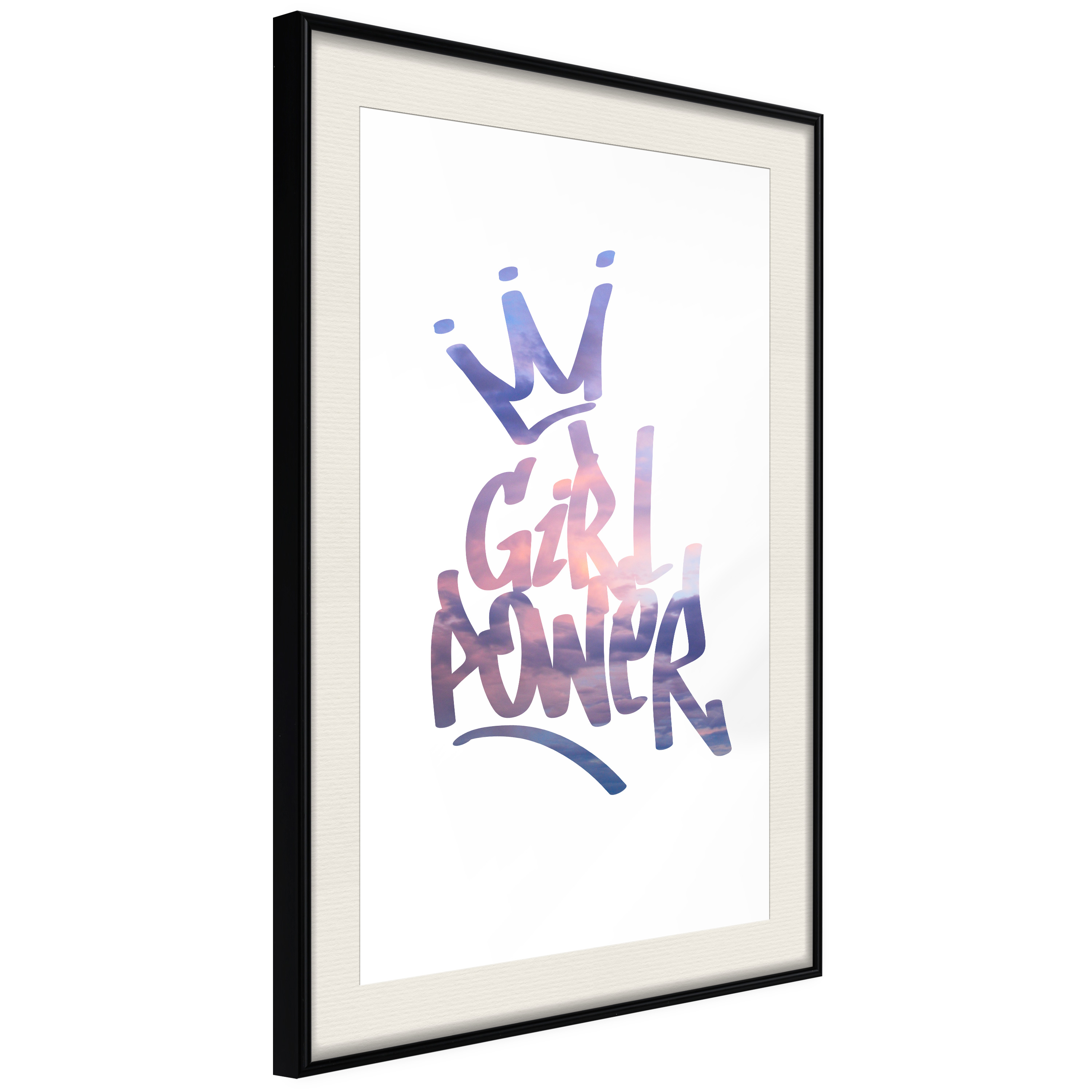 Affisch - Girl Power [Poster] 20x30 Svart ram med passepartout, 20x30 cm