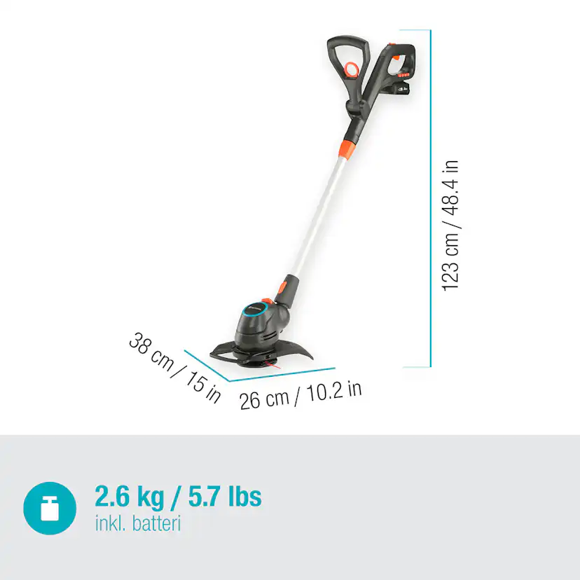 Trimmer Gardena ComfortCut 23/18V P4A Komplett (2,5Ah batteri + standardladdare)