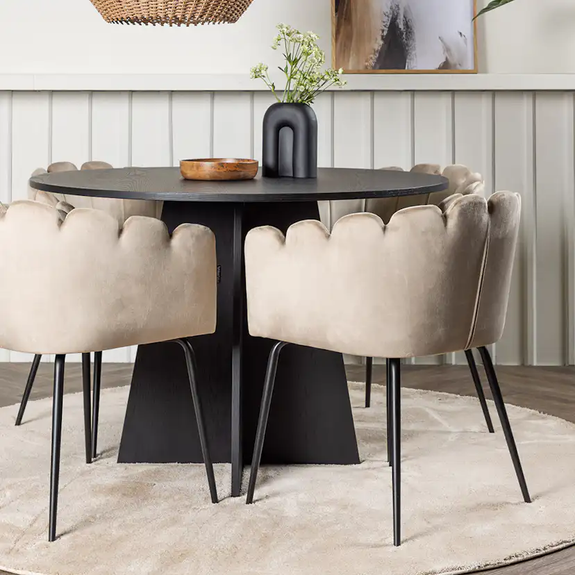 Matgrupp Venture Home Bootcut Ø110 cm med 4 Limhamn Stolar