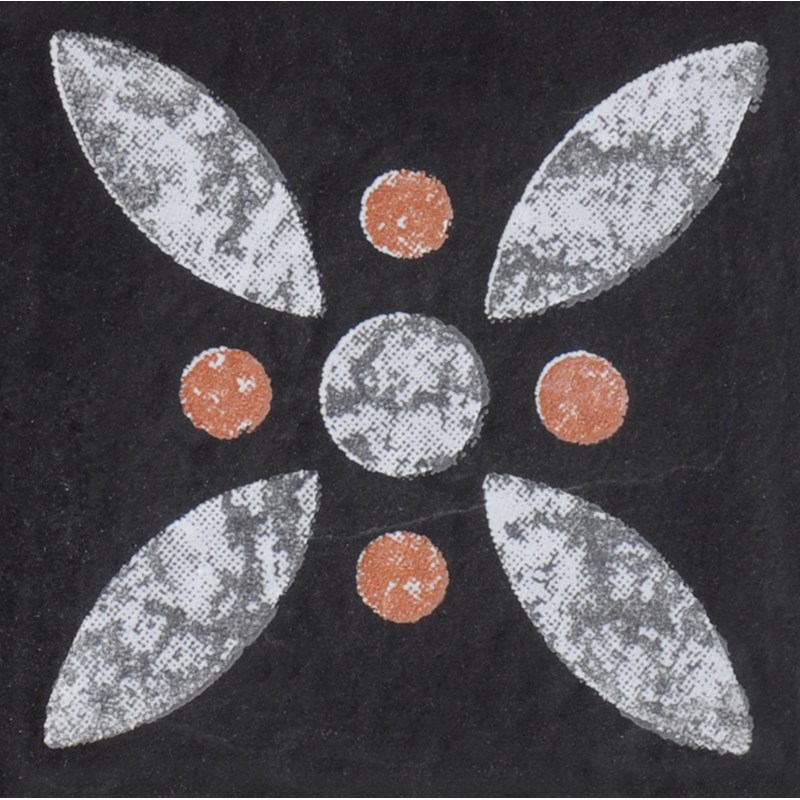 Klinker Konradssons Le Crete Terra Svart Blomma Tozz 5x5 cm