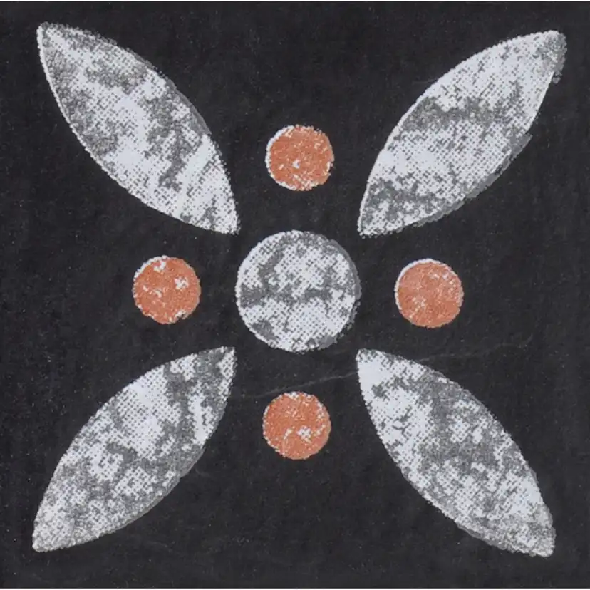 Klinker Konradssons Le Crete Terra Svart Blomma Tozz 5x5 cm