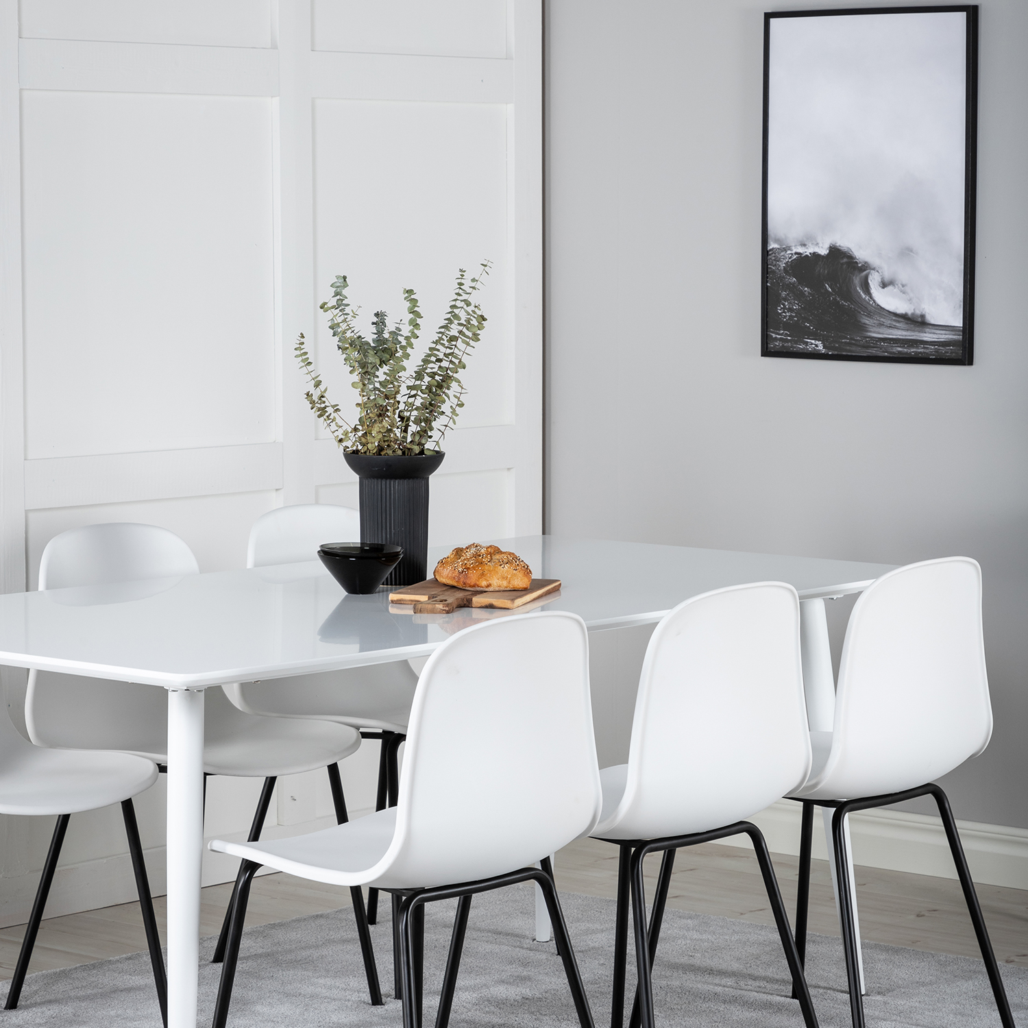 Polar table 180 cm -White top /Arctic Chair- White Plastic_6 Vit/Svart