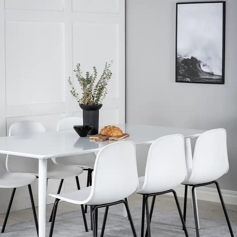 Polar table 180 cm -White top /Arctic Chair- White Plastic_6 Vit/Svart